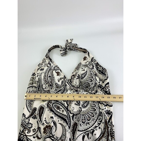 Lands End Halter One Piece Swimsuit Brown Paisley New Without Tags Womens 16 - Picture 8 of 13